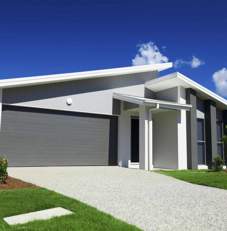 Modern, new suburban Australian house.